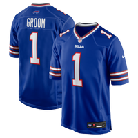 Buffalo Bills Number 1 Groom Royal Game Jersey
