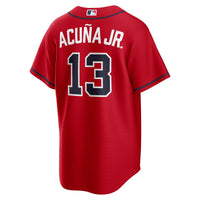 Atlanta Braves Ronald Acuña Jr. Red Alternate 2 Replica Jersey