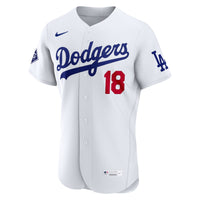 Los Angeles Dodgers Yoshinobu Yamamoto White Home Authentic Sponsor Patch Jersey