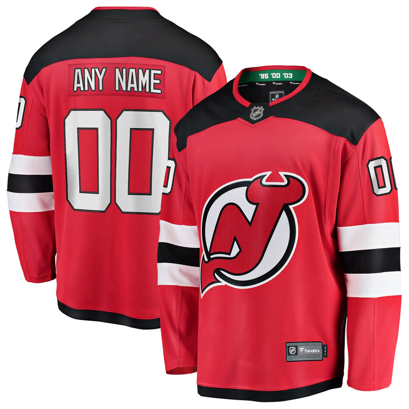 New Jersey Devils Red Home Breakaway Custom Jersey