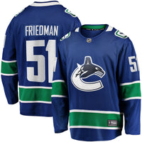 Vancouver Canucks Mark Friedman Blue Home Premier Breakaway Player Jersey