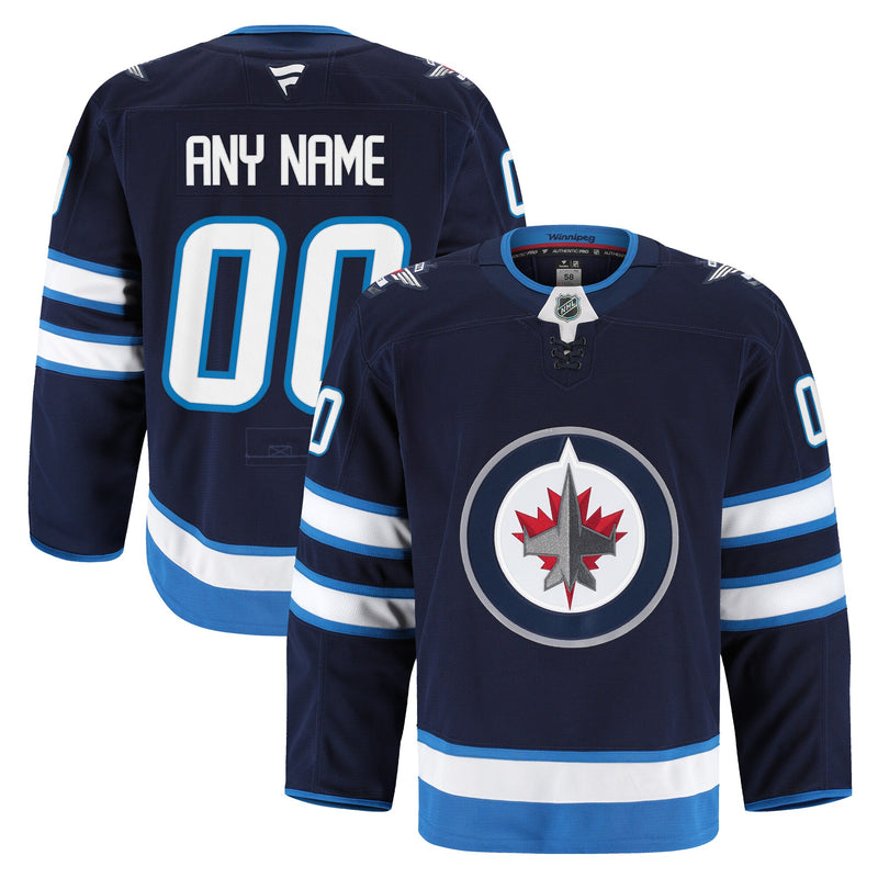 Winnipeg Jets Navy Home Authentic Pro Custom Jersey