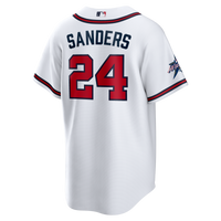 Atlanta Braves Deion Sanders White Home Retired Player Replica Jersey
