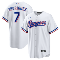 Texas Rangers Ivan Rodriguez White Home Retired Player Replica Jersey