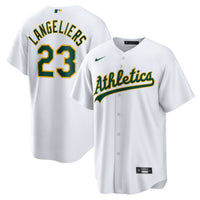 Athletics Shea Langeliers White Home Replica Jersey
