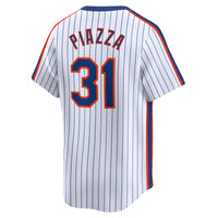 New York Mets Mike Piazza White Throwback Cooperstown Limited Jersey
