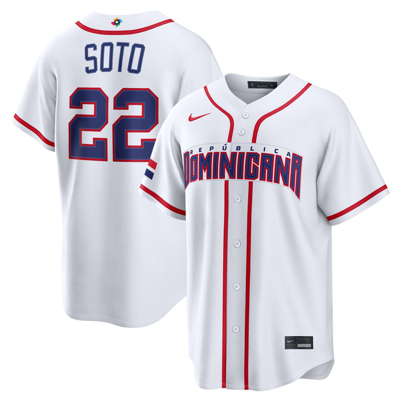 Dominican Republic Baseball Juan Soto White 2026 World Baseball Classic Home Stadium Jersey