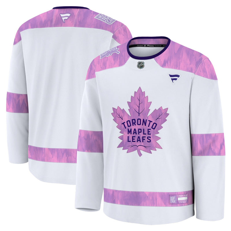Toronto Maple Leafs White 2024 Hockey Fights Cancer Practice Jersey