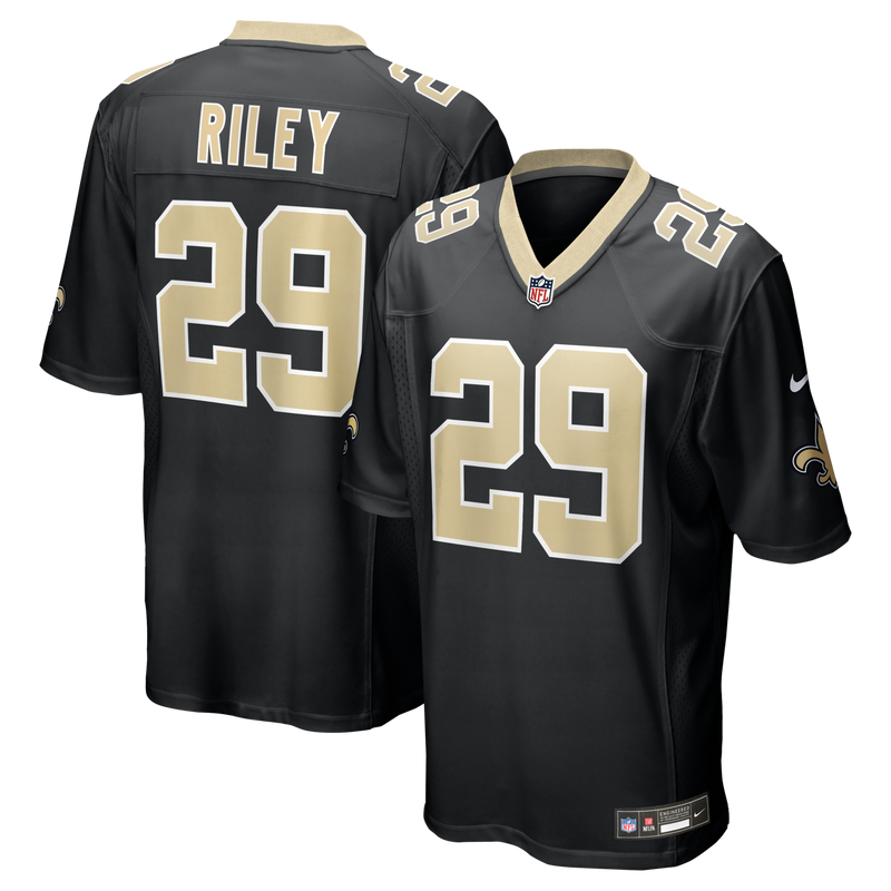 New Orleans Saints Quincy Riley Black Team Game Jersey
