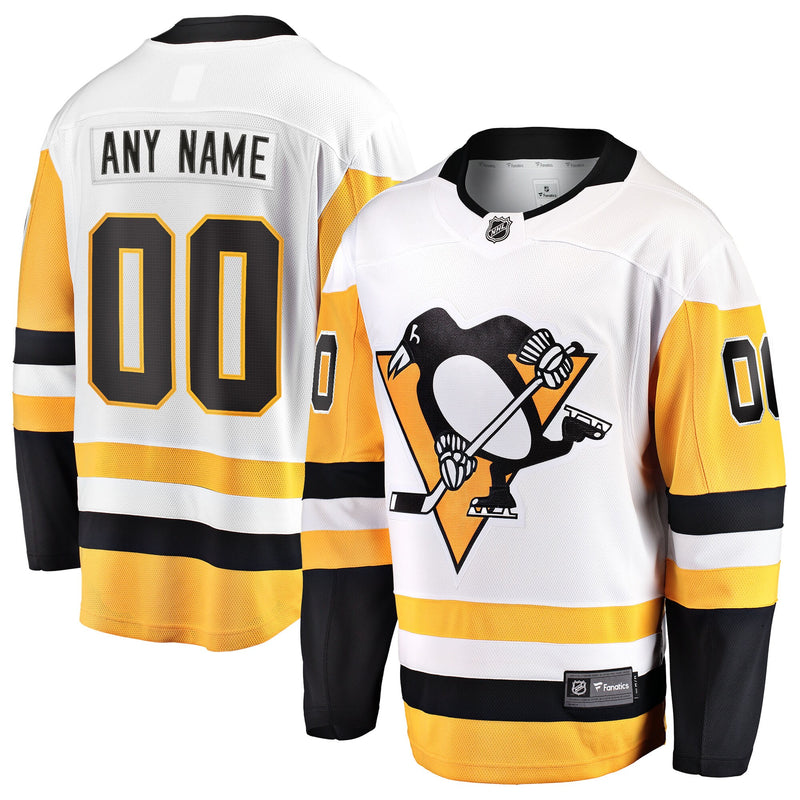 Pittsburgh Penguins White Away Breakaway Custom Jersey