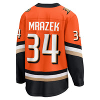 Anaheim Ducks Petr Mrazek Orange Home Breakaway Jersey