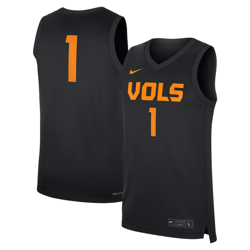 Black Tennessee Volunteers #1 Replica Basketball Jersey