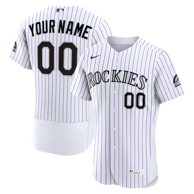 Colorado Rockies White Home Authentic Custom Jersey