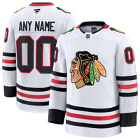 Chicago Blackhawks White Away Premium Custom Jersey