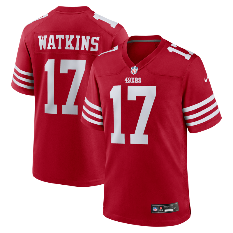 San Francisco 49ers Jordan Watkins Scarlet Team Game Jersey