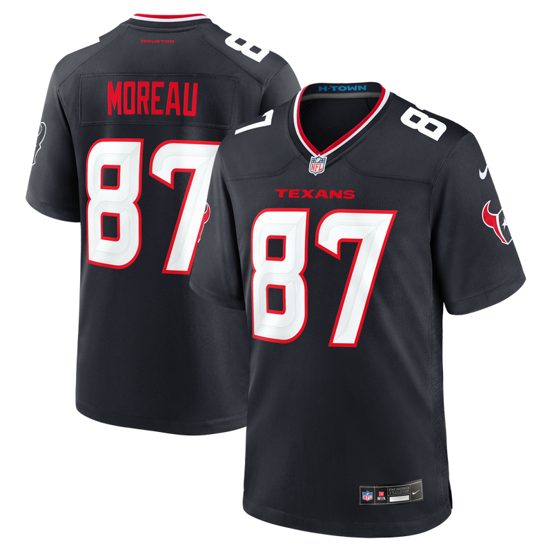 Houston Texans Foster Moreau Navy Team Game Jersey