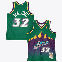 Utah Jazz Karl Malone 1996 Reload Swingman Authentic Jersey - Green