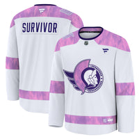 Ottawa Senators White Hockey Fights Cancer Survivor Practice Jersey