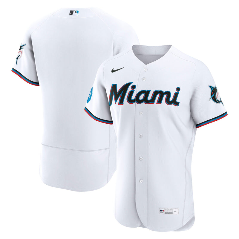 Miami Marlins White Home Sponsor Patch Authentic Jersey