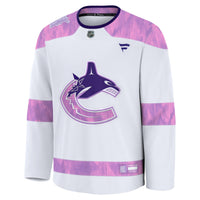 Vancouver Canucks White Hockey Fights Cancer Survivor Practice Jersey