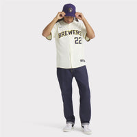 Milwaukee Brewers Christian Yelich Cream Home Limited Player Jersey
