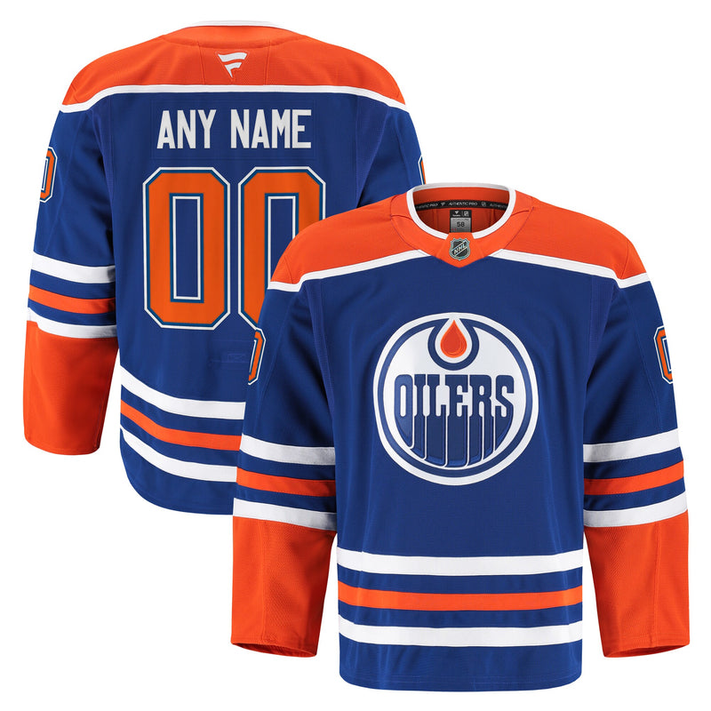Edmonton Oilers Royal Home Authentic Pro Custom Jersey