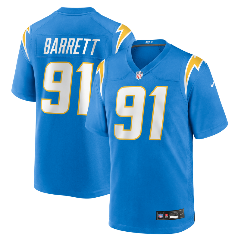 Los Angeles Chargers Nick Barrett Powder Blue Team Game Jersey