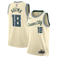 Milwaukee Bucks 2025/26 City Edition Swingman Jersey - Cream - Kyle Kuzma