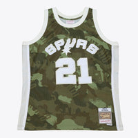 San Antonio Spurs Tim Duncan 1998 Ghost Camo Swingman Jersey - Green