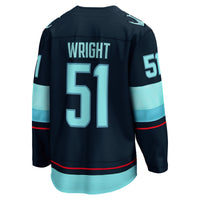 Seattle Kraken Shane Wright Deep Sea Blue Home Breakaway Player Jersey