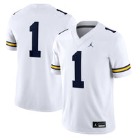 #1 White Michigan Wolverines Game Jersey