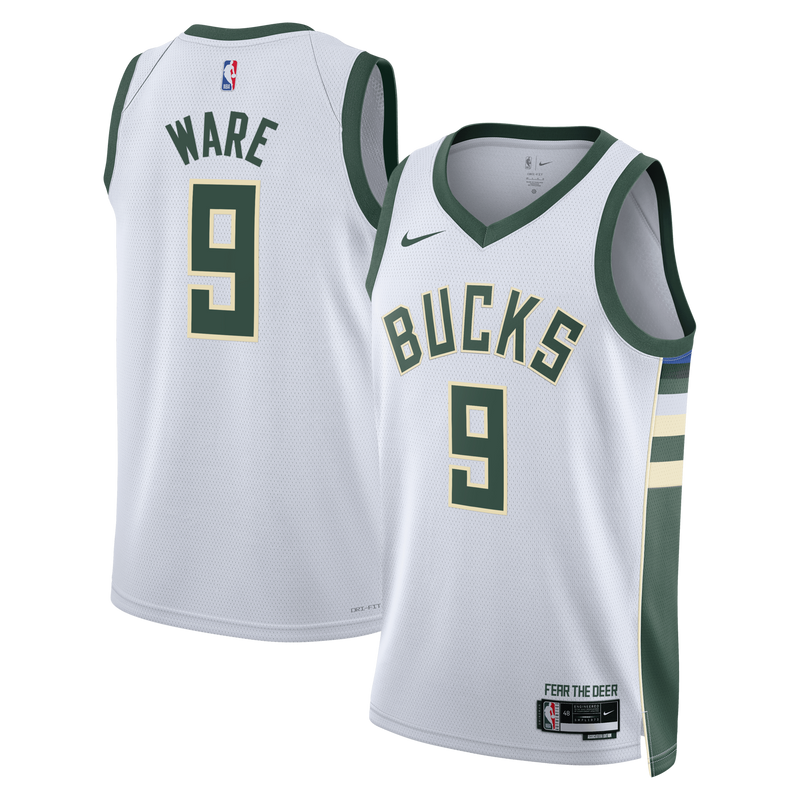 Milwaukee Bucks Association Edition Swingman Jersey - White - Kel'el Ware