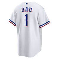 Texas Rangers White #1 Dad Home Replica Jersey