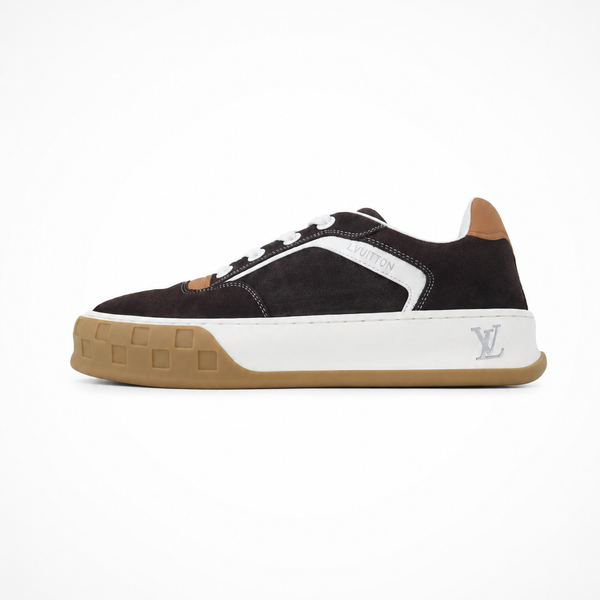 Louis Vuitton Tilted Coffee Brown sneaker, side profile view