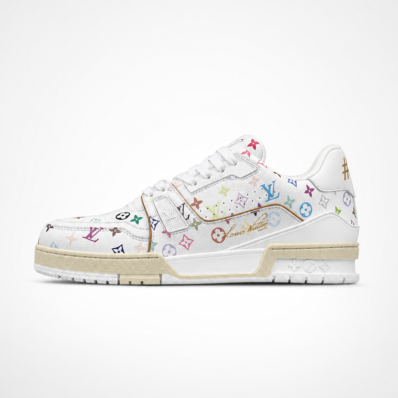Louis Vuitton Trainer Sneaker Low White Multicolor Monogram - Unisex