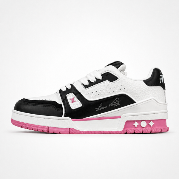 Louis Vuitton Remarque Low Black White Pink sneaker, side profile view