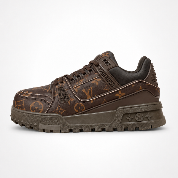 Louis Vuitton Trainer Maxi Brown Monogram sneaker, side profile view