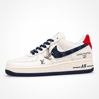 Nike x Louis Vuitton Air Force 1 Low 07 Sneakers White Navy Denim Monogram - Unisex