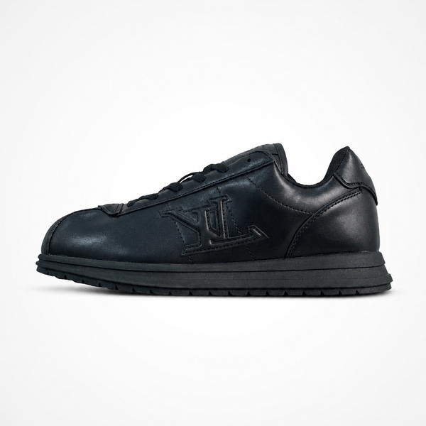 Louis Vuitton x Nigo Buttersoft Low FW25 Black sneaker, side profile view
