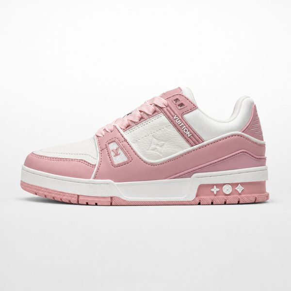 Louis Vuitton LV Trainer Low Pink White sneaker, side profile view