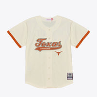 Texas Longhorns Mesh Button-Up Batting Practice Baseball Jersey - Cream