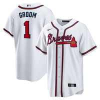 Atlanta Braves White #1 Groom Home Replica Jersey