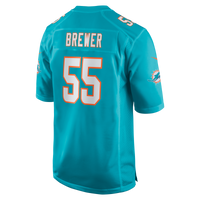 Miami Dolphins Aaron Brewer Aqua Game Jersey