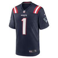New England Patriots Number 1 Groom Navy Game Jersey