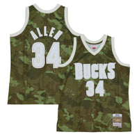 Milwaukee Bucks NBA Ray Allen 2000 Ghost Green Camo Swingman Jersey