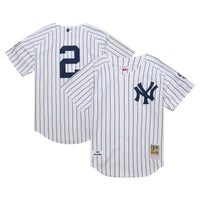 New York Yankees Derek Jeter White 2014 Cooperstown Collection Authentic Throwback Jersey