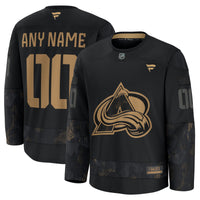 Colorado Avalanche Black 2024 Military Appreciation Custom Practice Jersey