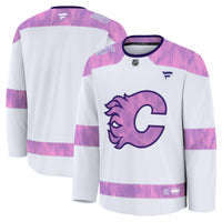 Calgary Flames White 2024 Hockey Fights Cancer Practice Jersey