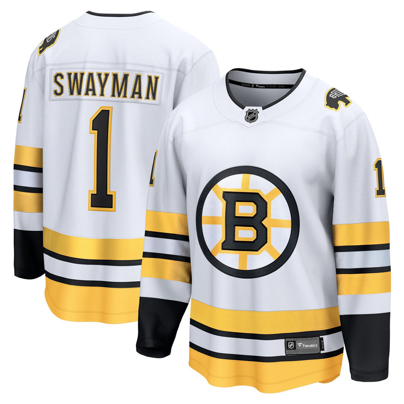 Boston Bruins Jeremy Swayman White Away Breakaway Player Jersey