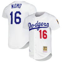Los Angeles Dodgers Hideo Nomo White Cooperstown Collection Authentic Jersey